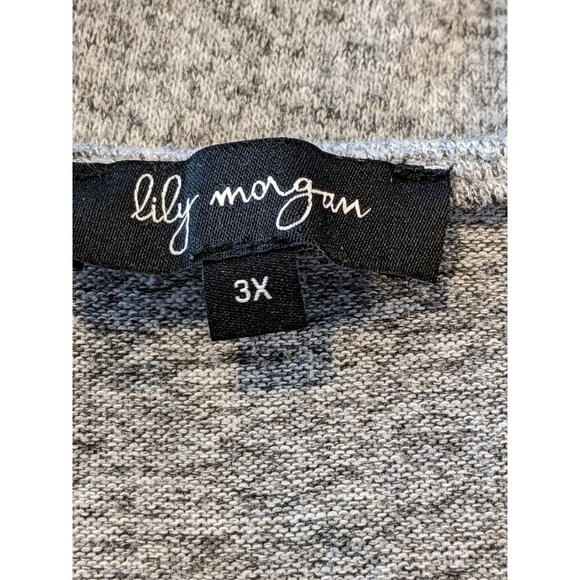 Womens Plus Size Sweater 3X Heathered Gray Double Bell Sleeves V Neck Plush Soft - Picture 6 of 8